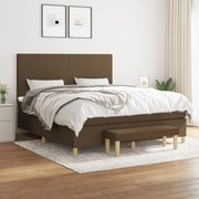 ΚΡΕΒΑΤΙ BOXSPRING ΜΕ ΣΤΡΩΜΑ ΣΚΟΥΡΟ ΚΑΦΕ 160X200 ΕΚ ΥΦΑΣΜΑΤΙΝΟ 3137008