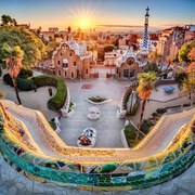 Φωτογραφία Park Guell at golden hour. Barcelona, Spain, Eloi_Omella