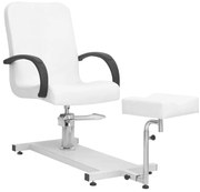 vidaXL Καρέκλα Μασάζ με Υποπόδιο Λευκή 127x60x98 εκ. Συνθετικό Δέρμα