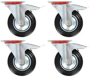 vidaXL Ρόδες Περιστρεφόμενες με Διπλό Φρένο 4 τεμ. 160 χιλ.