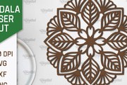 Intra απο ξύλο plywood  Χρώμα wenge 3mm-4mm πάχος - Floral σχέδιο τοίχου Mandala με Δίασταση 30x30 cm INTRAFABR-90357993