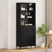 vidaXL Highboard 2 pcs Μαύρη δρυς Επεξεργασμένο ξύλο