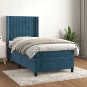 ΚΡΕΒΑΤΙ BOXSPRING ΜΕ ΣΤΡΩΜΑ ΣΚΟΥΡΟ ΜΠΛΕ 90X190 ΕΚ. ΒΕΛΟΥΔΙΝΟ 3132775