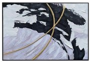 Κάδρο Αφηρημένη Τέχνη 755-12140 120x80x3.5cm White-Black Estheti Home Οριζόντιοι Καμβάς