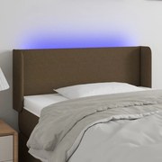 Κεφαλάρι Κρεβατιού LED Σκούρο Καφέ 103x16x78/88 εκ. Υφασμάτινο 3122949