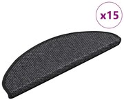 vidaXL Πατάκια Σκάλας Αυτοκόλ. 15 τεμ. Όψη Σιζάλ Ανθρακί 65x21x4 εκ.
