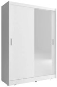 Lh-homefurniture Ντουλάπα Συρόμενη 24113-MJMw-150 Χρώμα Λευκό  150x200x62 cm 24113-MJMw-150