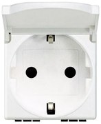 Πρίζα Σούκο Ασφαλείας με Καπάκι 2 Στοιχείων 2Π+Γ Λευκό Bticino N4141PWG Legrand-N4141PWG-Λευκό N4141PWG