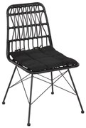 Καρέκλα ALLEGRA C5453.12 Μεταλλική με Μαξιλάρι και Wicker Μαύρο 52x52x83,5Yεκ. 52x52x83.5 εκ.