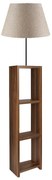 Φωτιστικό δαπέδου Launo Megapap υφασμάτινο Pvc/MDF χρώμα μπεζ/καρυδί 38x38x150εκ.-GP029-0088,1