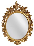 Artekko Mirroki Ξύλινος Oval Χρυσός Σκαλιστός Καθρέπτης Τοίχου (110 x 85)cm