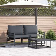 vidaXL Σετ Καναπέ Κήπου 3 pcs Ανθρακί Ατσάλι