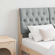 vidaXL Ταπετσαρισμένο κεφαλάρι Ανοιχτό γκρι 120 cm