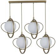 Φωτιστικό Οροφής - Ράγα Nepal 846STL1684 65x25x70cm 4xE27 40W Gold-White Opviq