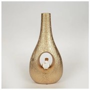 Βάζο Ξύλινο Με Πουλί Λευκό-Χρυσό 15.8x8.9x32.5cm 752-21047 Estheti-752-21047-Λευκό-Χρυσό 752-21047
