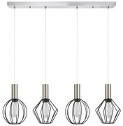 Κρεμαστό Φωτιστικό Οροφής 4xE27 Πλέγματα Adept Flex Homelighting-77-8922-Νίκελ Ματ 77-8922
