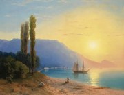 Αναπαραγωγή Sunset over Yalta, 1861, Aivazovsky, Ivan Konstantinovich