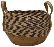 Καλάθι Με Φάσα 00.06.61090 Φ29x21cm Ψάθινο Natural-Black Ψάθα