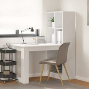 vidaXL Γραφείο με ράφι Λευκό 122 x 67 x 145 εκ. Επεξεργασμένο ξύλο