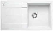 Blanco Metra 5 S White SILGRANIT™ PuraDur™ Γρανιτένιος Νεροχύτης Ένθετος Αντιστρεφόμενος με 1 Γούρνα και Ποδιά 86x50cm