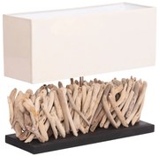 Επιτραπέζιο Φωτιστικό TWIGGY C4434 Ορθογώνιο Driftwood Φυσικό - Λευκό Καπέλο 56x16,5x43Υ εκ. 56x16.5x43 εκ.