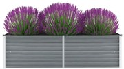vidaXL Ζαρντινιέρα Υπερυψωμένη Γκρι 160x40x45 εκ. Γαλβανισμ. Χάλυβας