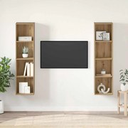 vidaXL Ντουλάπι TV 2 pcs Καφέ 37 x 37 x 142.5 εκ Επεξεργασμένο ξύλο