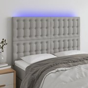 Κεφαλάρι Κρεβατιού LED Ανοιχτό Γκρι 144x5x118/128 εκ. 3122856