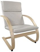 Πολυθρόνα ArteLibre VESNA Μπεζ/Φυσικό Ύφασμα/Ξύλο 67x78x92cm