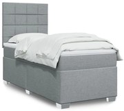 ΚΡΕΒΑΤΙ BOXSPRING ΜΕ ΣΤΡΩΜΑ ΑΝΟΙΧΤΟ ΓΚΡΙ 90X200 ΕΚ. ΥΦΑΣΜΑΤΙΝΟ 3292671