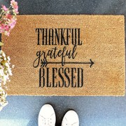 Πατάκι Εισόδου Thankful 796LMN9803 70x40cm Brown-Black Aberto Design 70x40