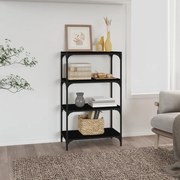vidaXL Βιβλιοθήκη Μαύρη 60 x 33 x 100 εκ. Επεξεργασμένο Ξύλο &amp; Ατσάλι