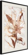 Αφίσα - Lily on Marble Background - 40x60 - Μαύρο - Με πασπαρτού