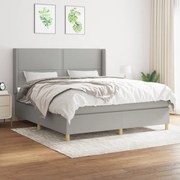 vidaXL Κρεβάτι Boxspring με Στρώμα Αν. Πράσινο 160x200εκ Υφασμάτινο