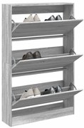 vidaXL Παπουτσοθήκη Γκρι Sonoma 80x21x125,5 εκ. από Επεξεργ. Ξύλο