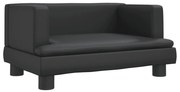 vidaXL Καναπές Παιδικός Μαύρος 60 x 40 x 30 εκ. από Συνθετικό Δέρμα