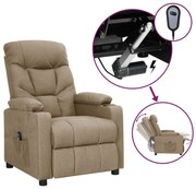 vidaXL Πολυθρόνα Ανακλινόμενη Ηλεκτρική Taupe Υφασμάτινη