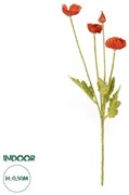 Artificial Garden RED POPPY BRANCH 21333 Τεχνητό Διακοσμητικό Κλαδί Παπαρούνα Κόκκινη Y50cm Globostar 21333 Κόκκινο