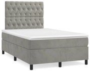 ΚΡΕΒΑΤΙ BOXSPRING ΜΕ ΣΤΡΩΜΑ ΑΝΟΙΧΤΟ ΓΚΡΙ 120X190 ΕΚ. ΒΕΛΟΥΔΙΝΟ 3270013