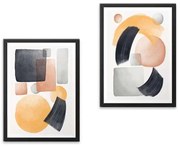 Πίνακας Shapes&quot; Megapap 2 τμχ. σε πλαίσιο 35x45x2εκ.&quot;