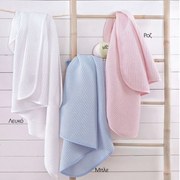 Κουβέρτα Βρεφική Πικέ Sweety Λευκό Ρυθμός Cuddle 80x90cm 100% Βαμβάκι