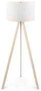 Φωτιστικό δαπέδου Rosling Megapap Mdf/ύφασμα/Pvc χρώμα φυσικό/λευκό 38x21x140εκ.