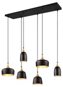 Κρεμαστό Φωτιστικό Ράγα Trio Lighting Chiraz 310500632 Μαύρο Ματ με Χρυσό Ματ