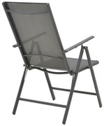 Πολυθρόνα Candor  ανθρακί μέταλλο και γκρι textilene 65x56x106εκ