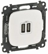 Πρίζα Φόρτισης 2xUSB 1500MA Περλέ Valena Allure In'Matic 754999 Legrand-754999-Λευκό 754999