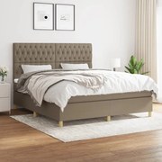 vidaXL Κρεβάτι Boxspring με Στρώμα Taupe 180x200 εκ. Υφασμάτινο