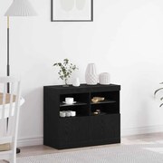 vidaXL Sideboard με LED Φωτισμό Μαύρος Δρυός 81x37x67 εκ.