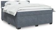 vidaXL Κρεβάτι Boxspring με Στρώμα Σκούρο Γκρι 180x200 εκ. Βελούδινο