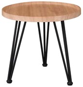 MATRIX Τραπεζάκι Σαλονιού Καθιστικού, Μέταλλο Βαφή Μαύρο, Ξύλο Φυσικό Φ50xH.46cm
