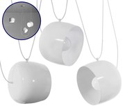 GloboStar JASPER 01376 SET 3 Μοντέρνα Κρεμαστά Φωτιστικά Οροφής Τρίφωτο 3 x E27 Λευκά Μεταλλικά Καμπάνα Φ25 x Υ22cm